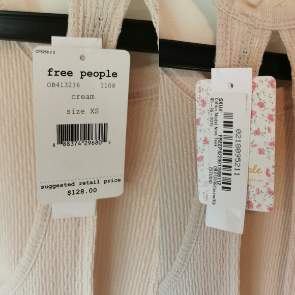 NWT Free People Nora tank dress in cream - Picture 6 of 7